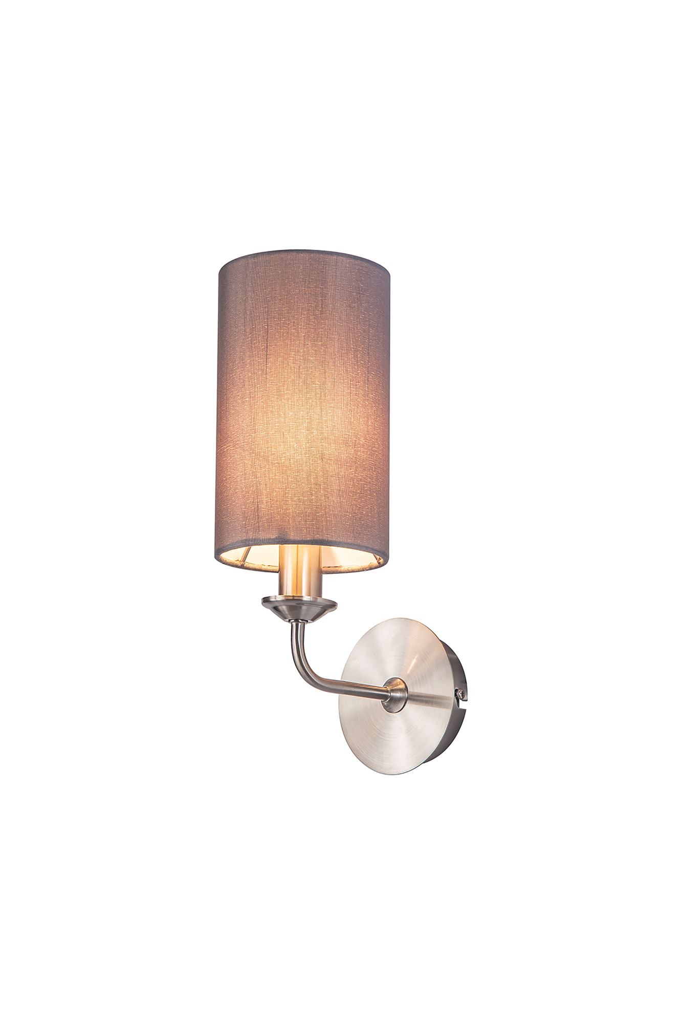 DK0058  Banyan Wall Lamp 1 Light Satin Nickel, Grey